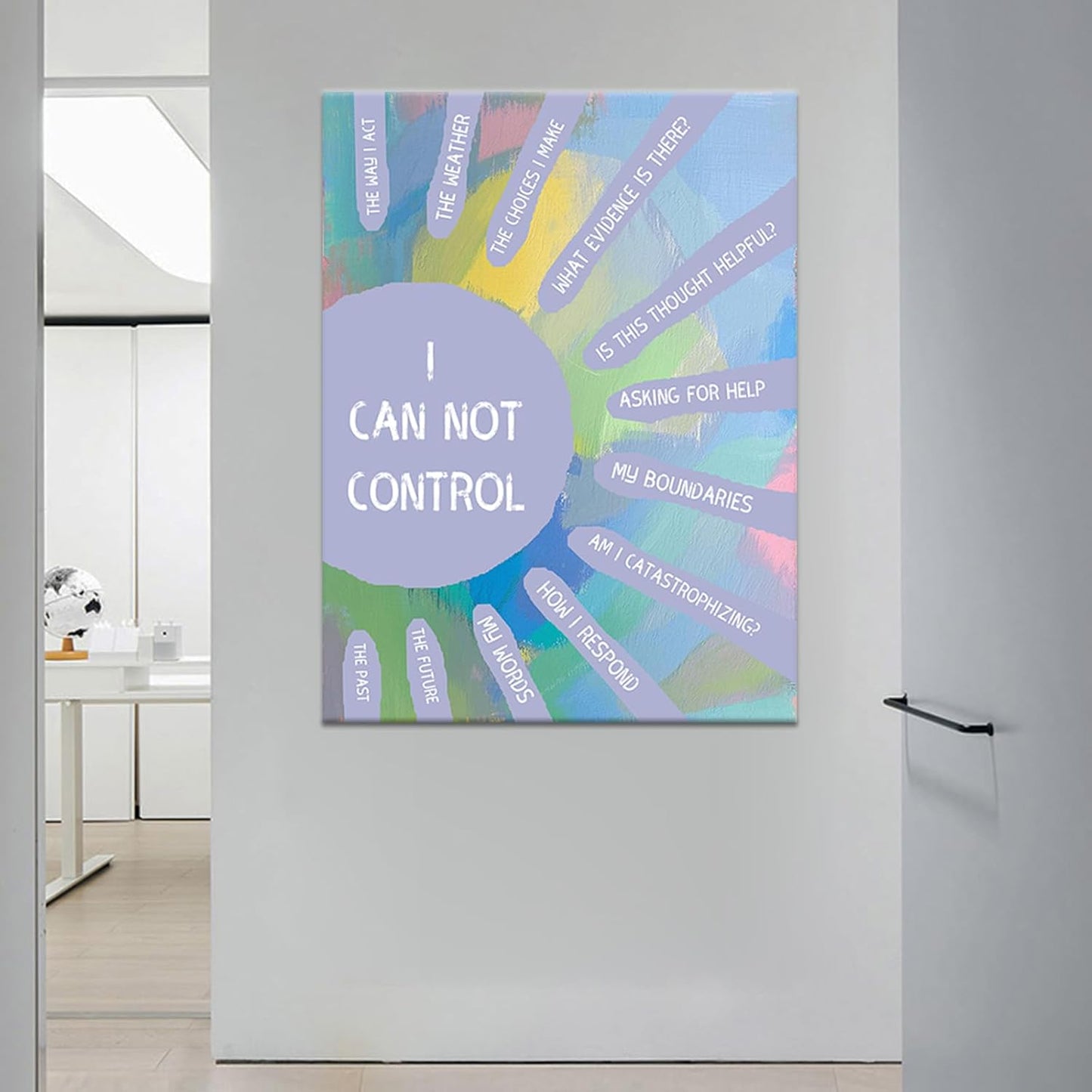 I Cannot Control Motivational Poster Print Canvas Wall Art Inspirational Quotes Painting Wall Decor Artwork for Modern Home Living Room Office School Picture Wall Stretched and Framed [30''W X 40''H]