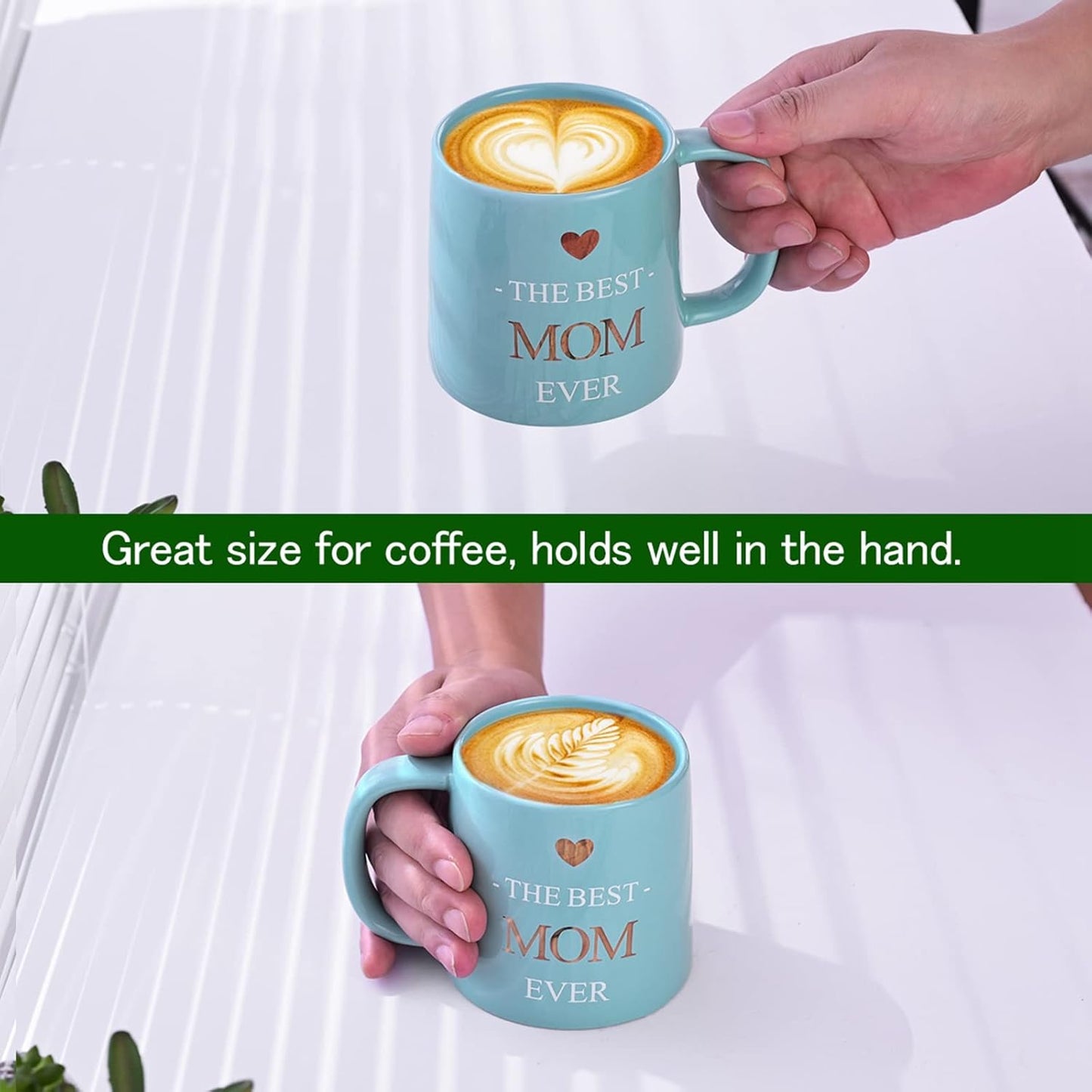 Miicol Funny Coffee Mug 16 oz, Cute Blue Coffee Cup, Large Ceramic Tea Mug, Gift Idea for Women, Mom, Tea Cup, Unique Gift for Birthday, Christmas, Mother's Day