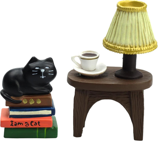 Cute Mini Cat on Books Figurine Resin Cat for Office, Home Decoration Perfect Cute Cat Gift for Cat Lovers