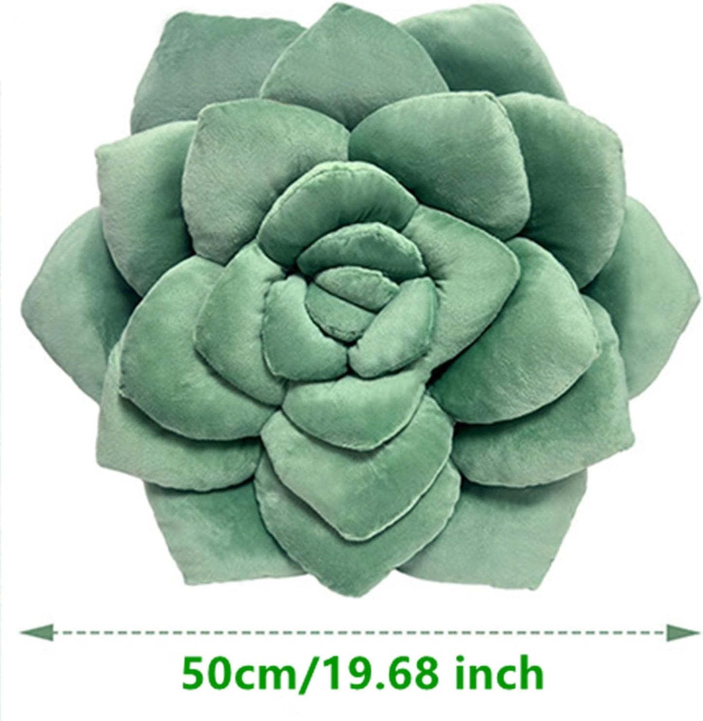 Fleshy Greenery Plush Cushion – Hand-Stitched 3D Flower Throw, Botanical-Shaped Accent for Bedroom, Living Room, and Home Décor, 19.68" (50CM)