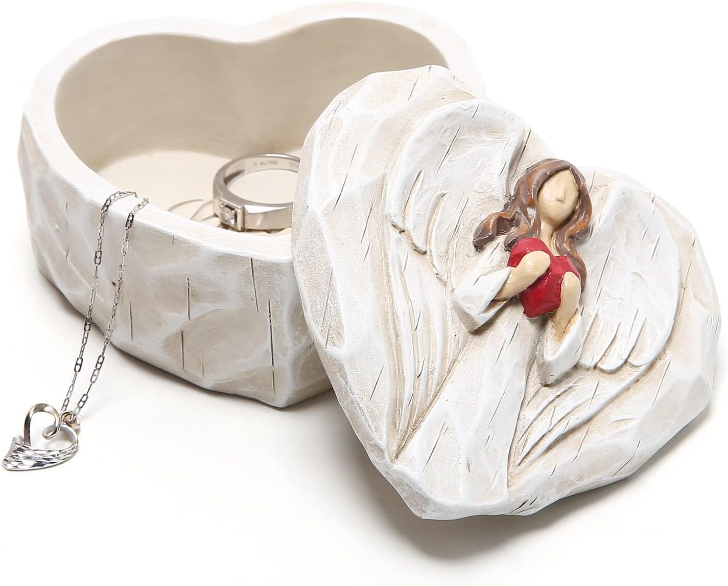 Hodao Angel Figurines Angel Gift Sculpted Hand-Painted Keepsake Box