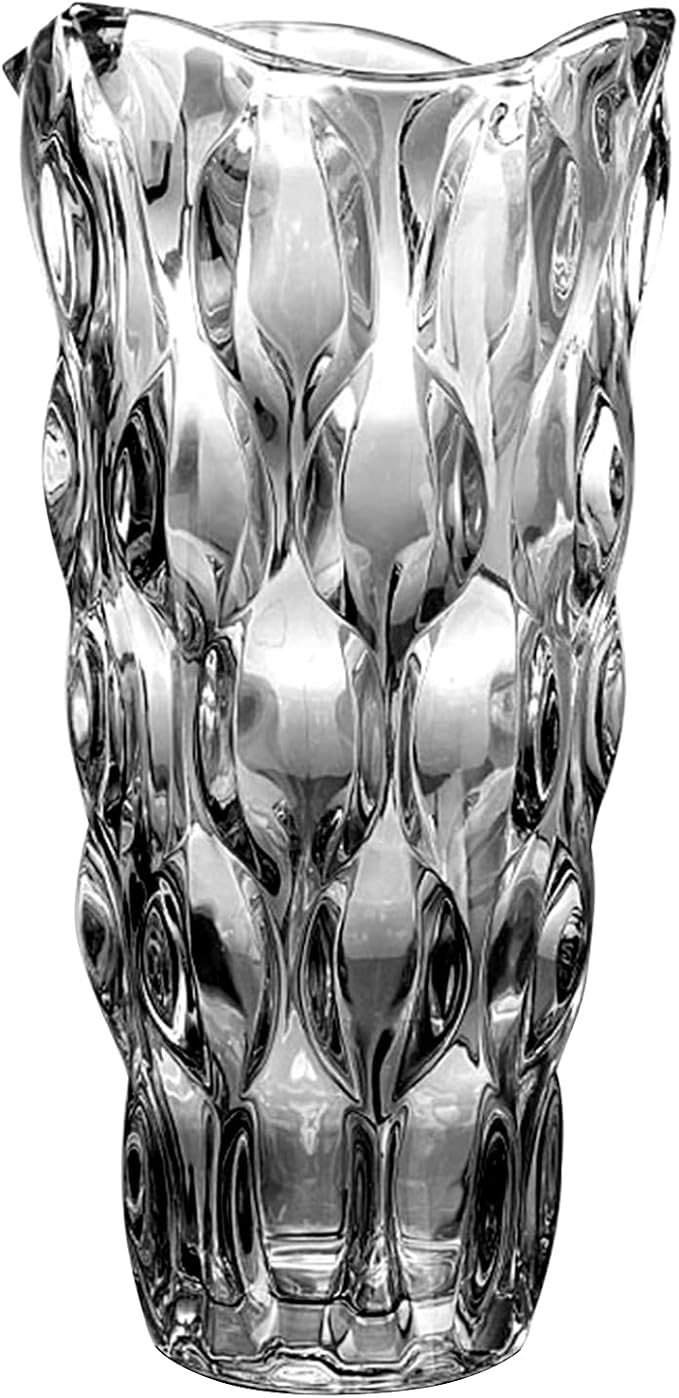 11.6" High Thickened Gray Glass Flower Vase for Home Decor, Dining Wedding Table Office Holiday Party Centerpiece Decoration