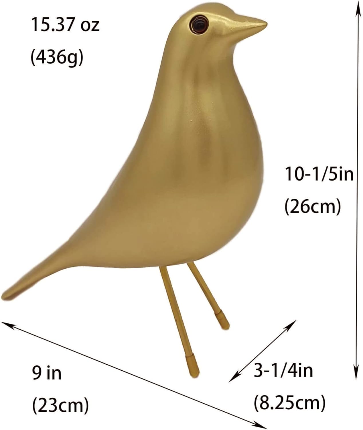 Mid-Century Home Décor House Bird - Office House Desk Dove Sculpture Pigeon Ornament Arts Gift Replica (Gold)…