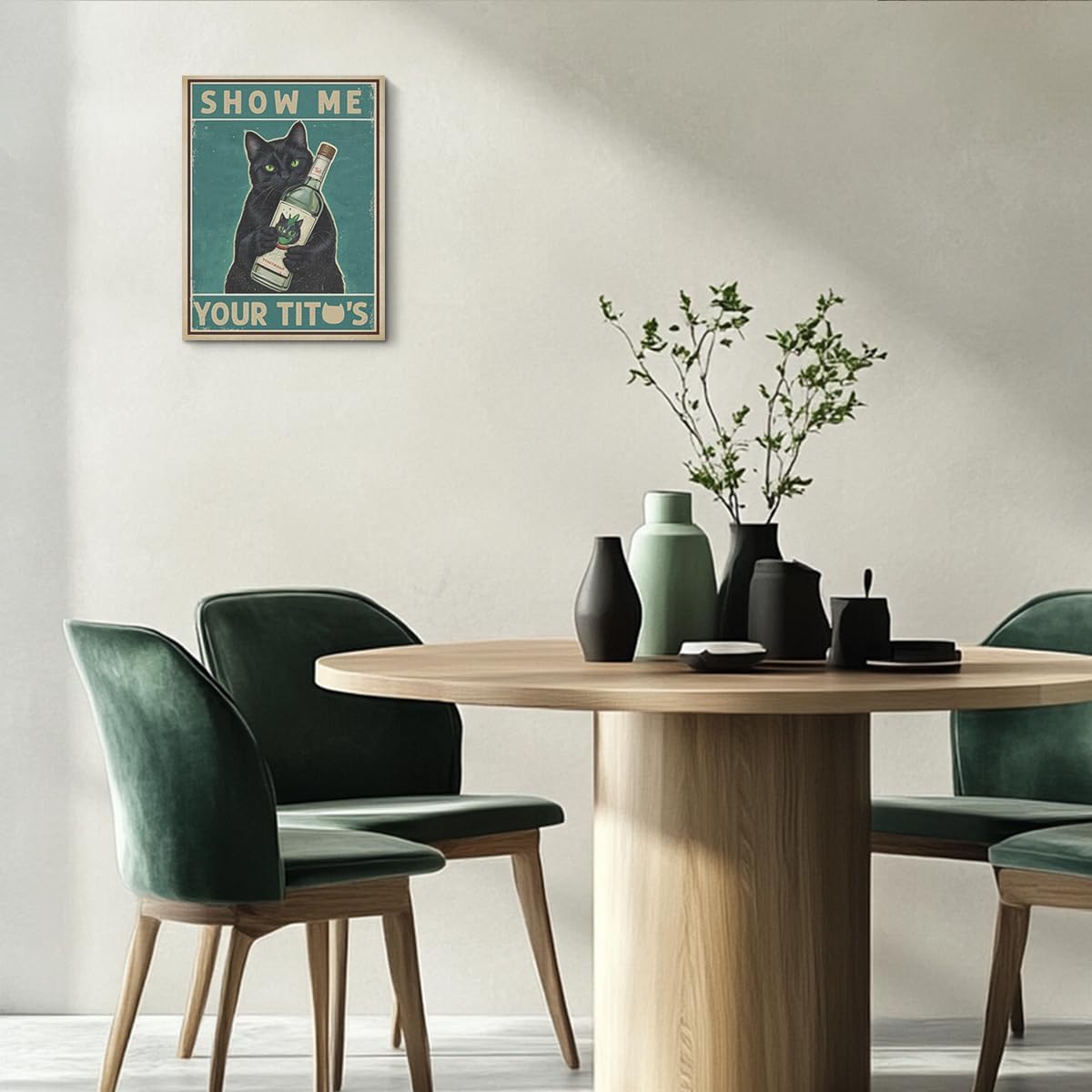 HZMLYDJ Funny Show Me Your Tito's Black Cat Poster Man Cave Sign Vintage Bar Sign Bar Wall Decor Cat Wall Art Funny Cats Gifts Retro Room Decor Funny Gifts for Cats Lovers Decor