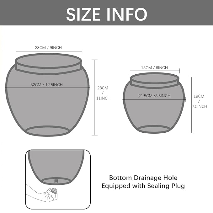 Yundu Concrete Planter Set of 2, The planters for Indoor Plants, 12.5 & 8.5 inch pots for Plants, Plant pots Indoor with Drain Hole, Modern décor for Home, Office and Other Indoor and Outdoor Décor