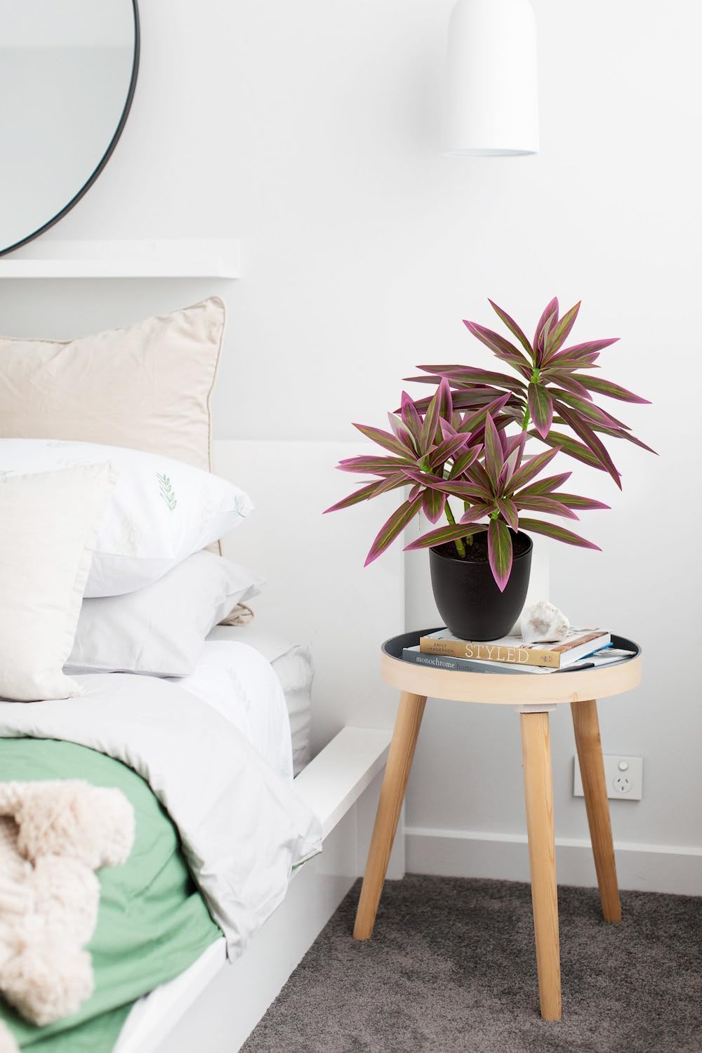 Faux Plants 16.1" Dracaena Artificial Plant Realistic Fake Plants in Pot Small Indoor Plants Fake Potted Plants Artificial Decor for Home Living Room Bathroom Office House Table Desk Shelf, Pink