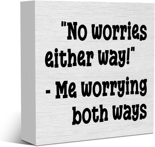 Funny Sarcastic Rustic Wooden Box Sign, Desk Decor Office Decor Supplies Strength Friend Gift Desk Accessories for Table Shelf Home Farmhouse Bathroom Cubicle Decorations Wood Block Plaque Box Sign