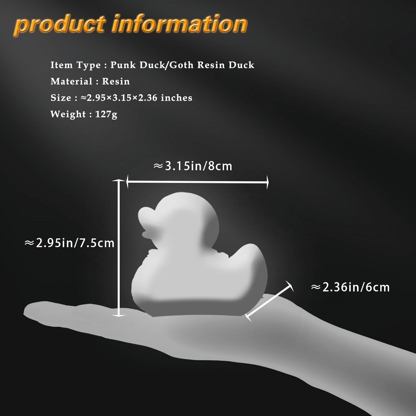 edenfuax Punk Duck Goth Resin Duck - Garage Kits,Unique Gothic Gifts & Collectibles,Vinyl Rubber Novelty Ornament Dark Satanic Duck Figurine for Desktop Home Halloween Decor (Mrs. Valentina)