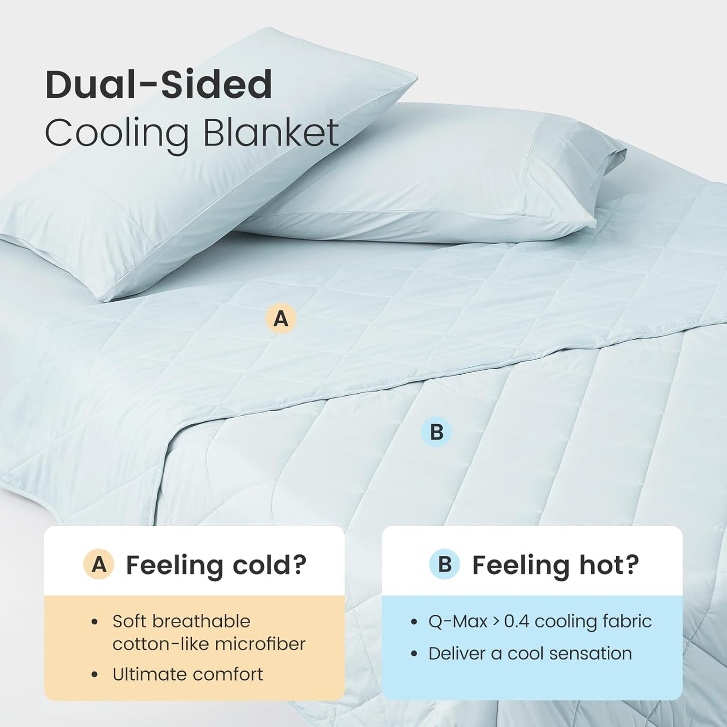 Cozy Bliss Cooling Blanket for Hot Sleepers, Q-Max 0.4 Cooling Comfort King Size, Cold Blankets for Night Sweats Sleeping, Ultra-Cool Lightweight Breathable Summer Blanket for Bed