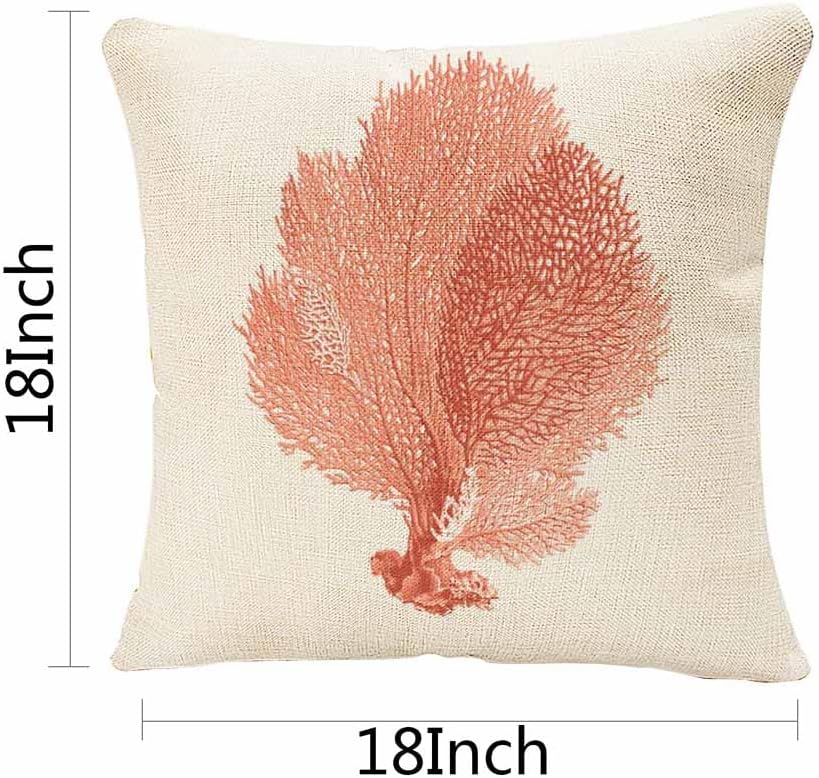 IBILIU Throw Pillow Covers Cute Red Coral Cushion Pillow Case Home Decor Pillowcase 18x18 Inches
