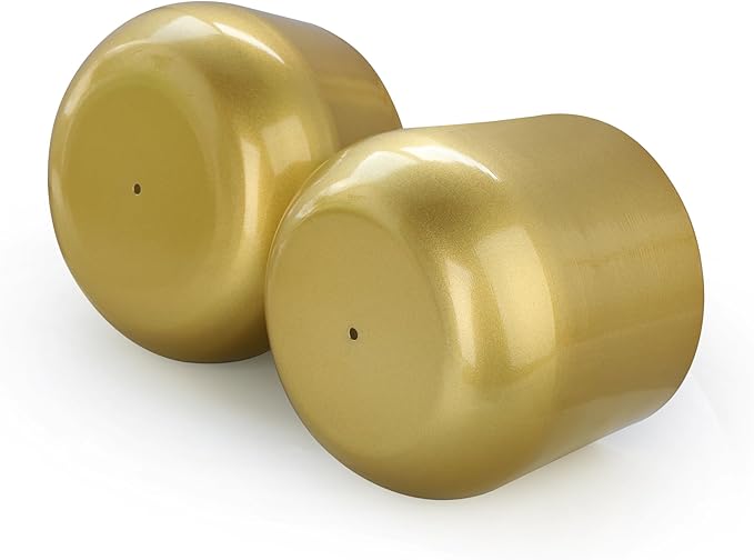 Vixdonos Gold Metal Flower Pots Brass-Toned Garden Planters, 7.1/6.3 Inch Indoor Round Succulent Containers, Pack 2 Cactus Plant Pots with Drainage Hole