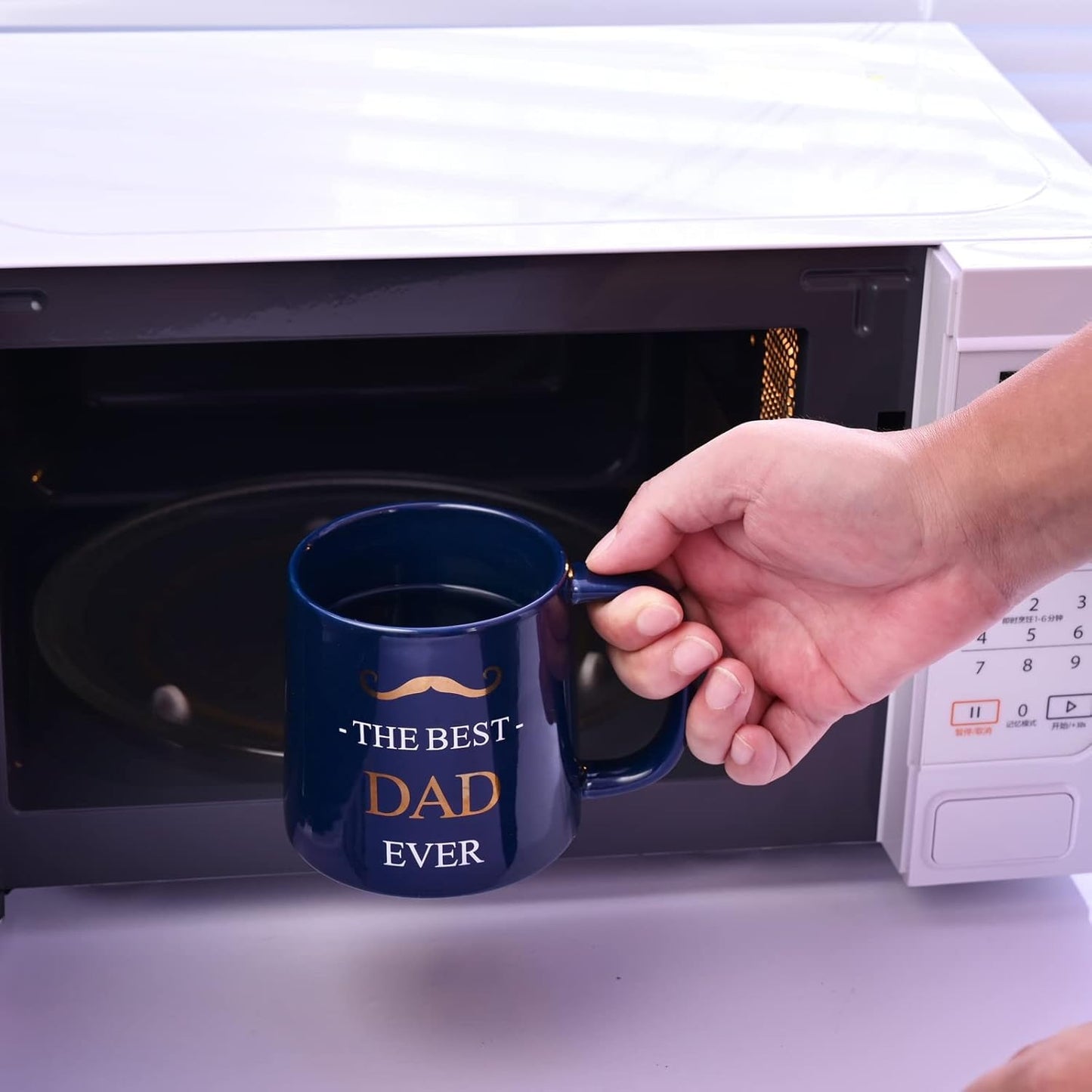 Miicol Funny Coffee Mug 16 oz, Deep Blue Coffee Cup, Large Ceramic Tea Mug, Gift Idea for Men, Dad, Tea Cup, Unique Gift for Birthday, Christmas, Father's Day