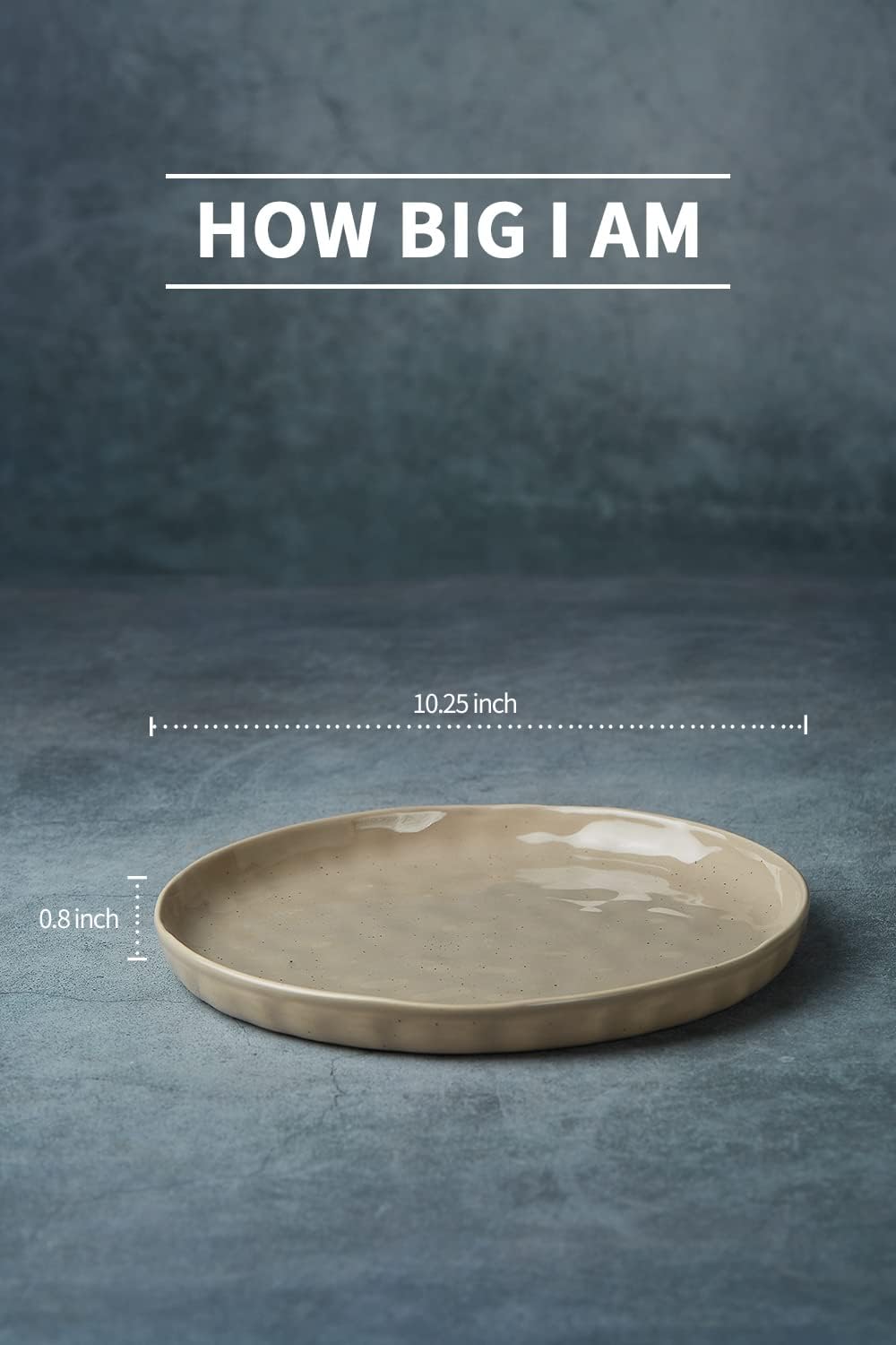 famiware Mars 6 Pieces Dinner Plates, 10.25 inch Plate Set, Scratch Resistant, Stoneware Dinnerware, Kitchen Modern Rustic Serving Dishes, Cinnamon Brown