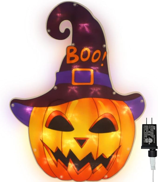 20LED Jack-O-Lantern Halloween Window Silhouette Decoration, Halloween Decoration (Jack-O-Lantern)