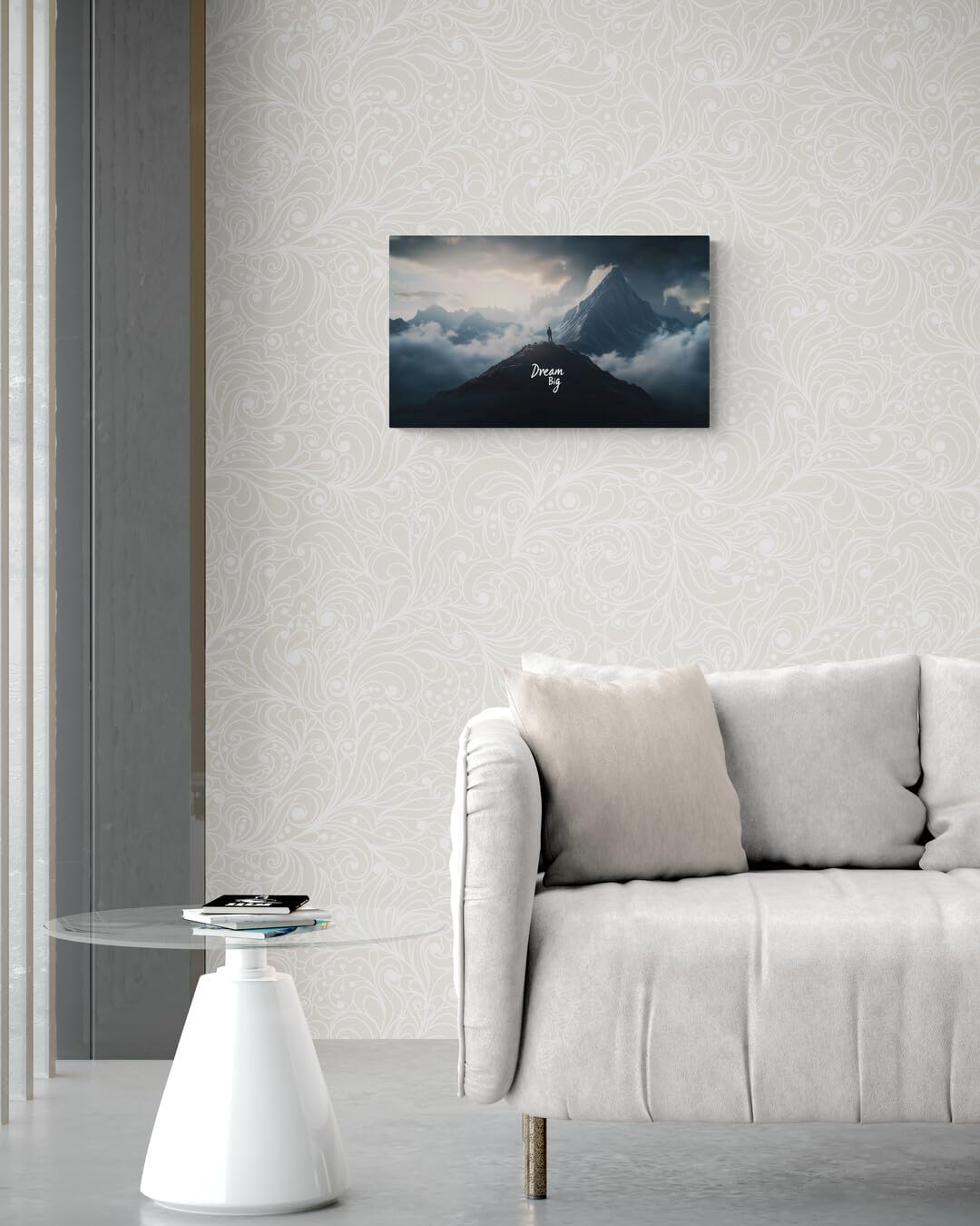 GoForArt Dream Big Motivational Canvas Wall Art, Inspirational Famous Quote Bedroom Living Room Decor, Positive Modern Landscape Mountain Office Dorm Room Poster Print (Dream Big04, 12''x20'')