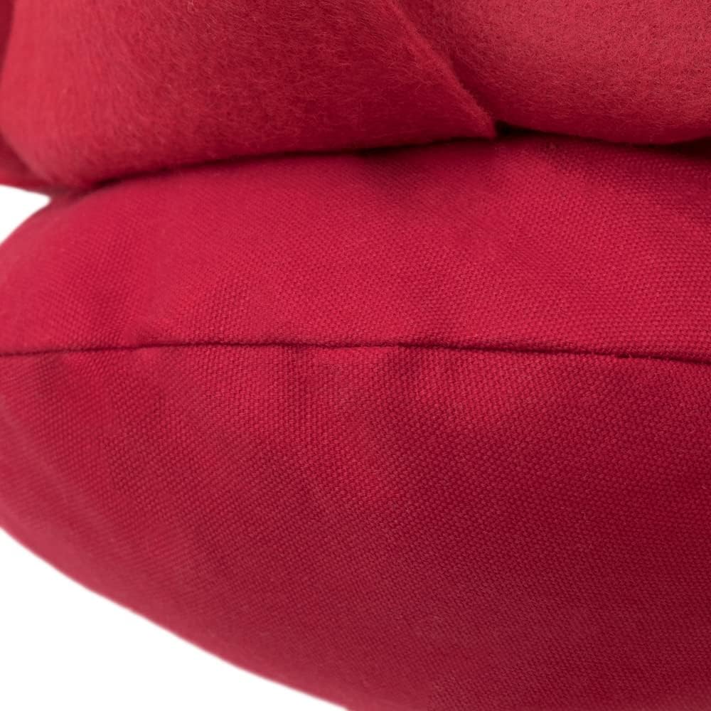 JWH Stereo Flower Throw Pillow Cover Aesthetic Decorative 3D Floral Accent Pillow Case Round Cushion Handmade Pillowcase for Couch Bed Living Room Chair Bedroom 14 Inch Rose Red