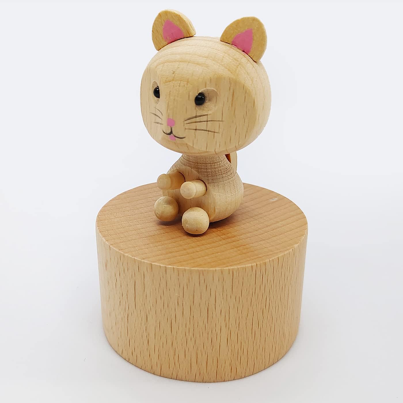 Cute Kitten Mini Music Box, Little Cat Animals Wooden Mechanical Music Box, The Music Box Gift That Sings Castle in The Sky, Best Gift for Boy Girl Kids Singing Music Gift Box