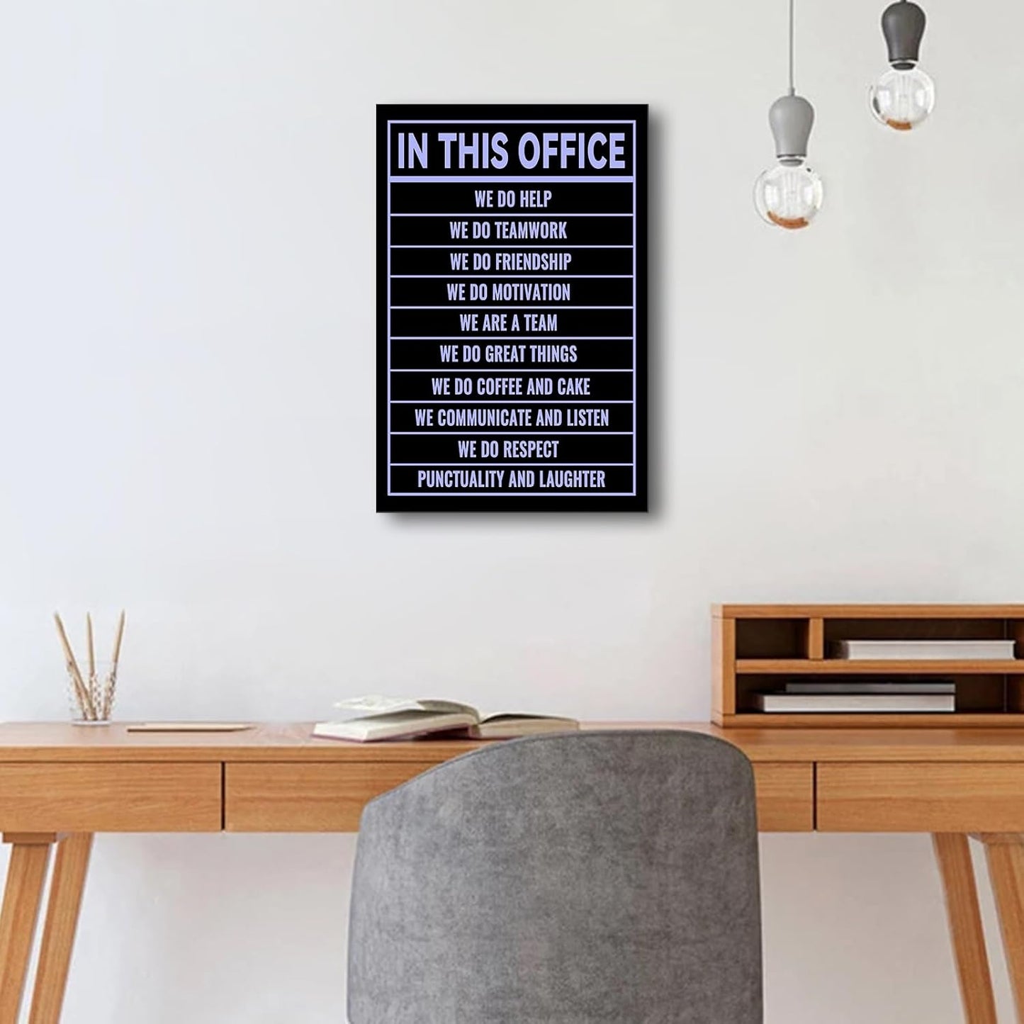 Inspirational Canvas Wall Art In This Office Motivational Entrepreneur Quotes Poster Print Wall Decor Artwork for Modern Home Bedroom Gym Office Workplace Picture Stretched and Framed [12''Wx18''H]