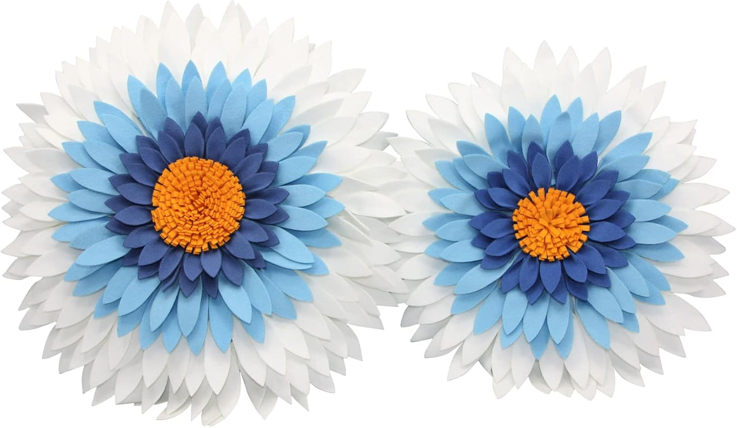 Contempo Lifestyles Flower Decorative Pillow - 3D Daisy Flower Pillow, Sunflower Throw Pillow -14.5 x 13 inch Round Decor Pillow - Flower Home Decorations - Couch & Bed Flower - Shaped Pillow