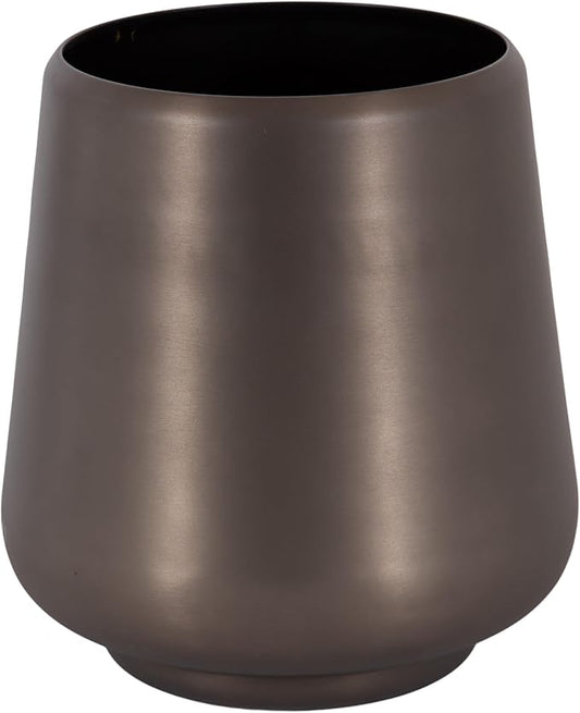 Kate and Laurel Portell Round Indoor Metal Planter Pot, 12 x 12 x 12, Gray Gunmetal, Vintage Circular Planter for Indoor Plants Living Room or Sunroom Decor