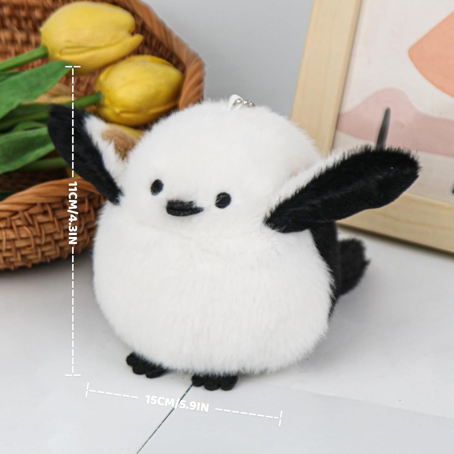 Bird Stuffed Animal Realistic Cute Tit Bird Plush Backpack Pendant Simulation 4.3" Toy Plush Suitable Christmas Birthday Valentine's Day Gift for Kids