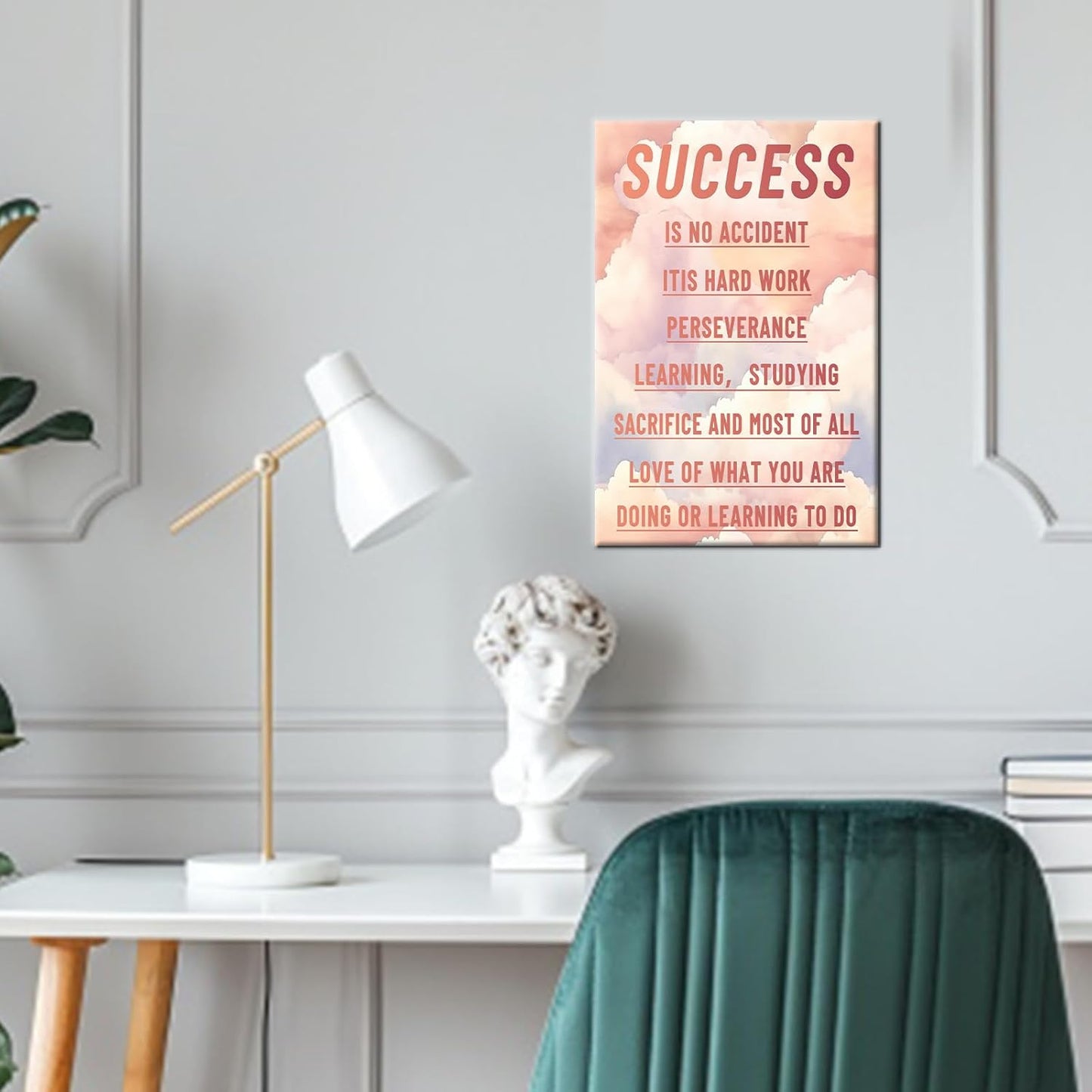 Inspirational Canvas Wall Art Decor Motivational Entrepreneur Quotes Poster Print Positive Painting Framed Artwork for Home Bathroom Office Wall Picture Decoration Ready to Hang [12''Wx18''H]