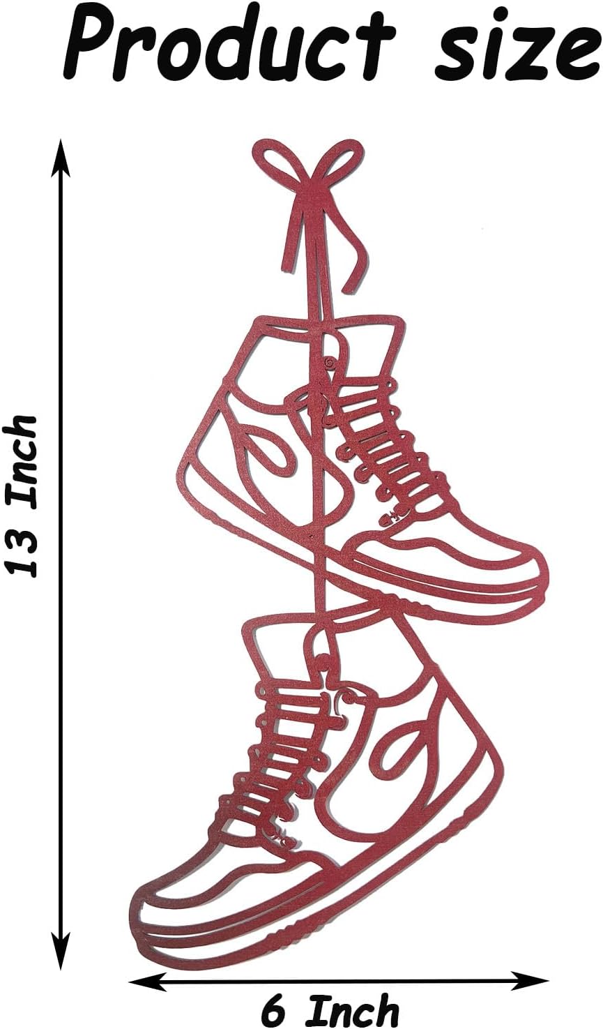 FZFQWRSH Metal Sneaker Wall Sculpture Art - Modern Boys & Teens Room Decor for Bedrooms, Unique Graduation Gift for Sneaker Lovers, Durable Home Décor Accent with Sports Theme