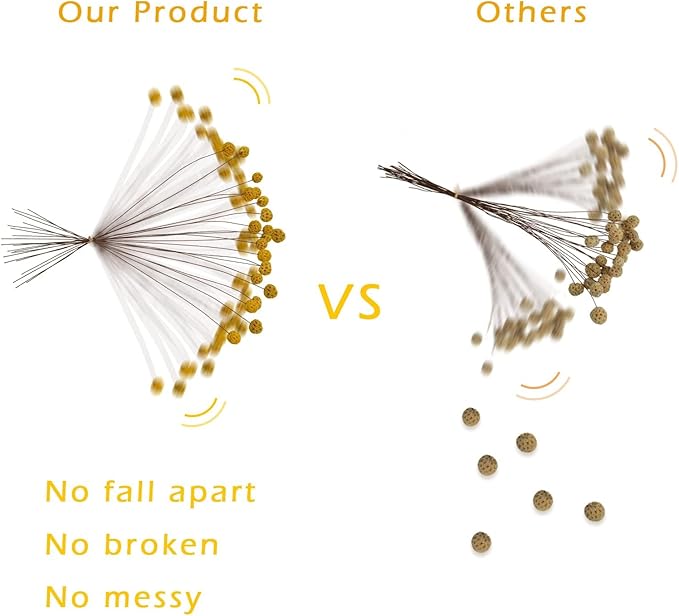 24 PCS Dried Craspedia Billy Balls Flowers, 18” Natural Dried Flowers Bouquet for Vase Floral Arrangements Wedding Table Centerpieces Party DIY Home Decor (Yellow)