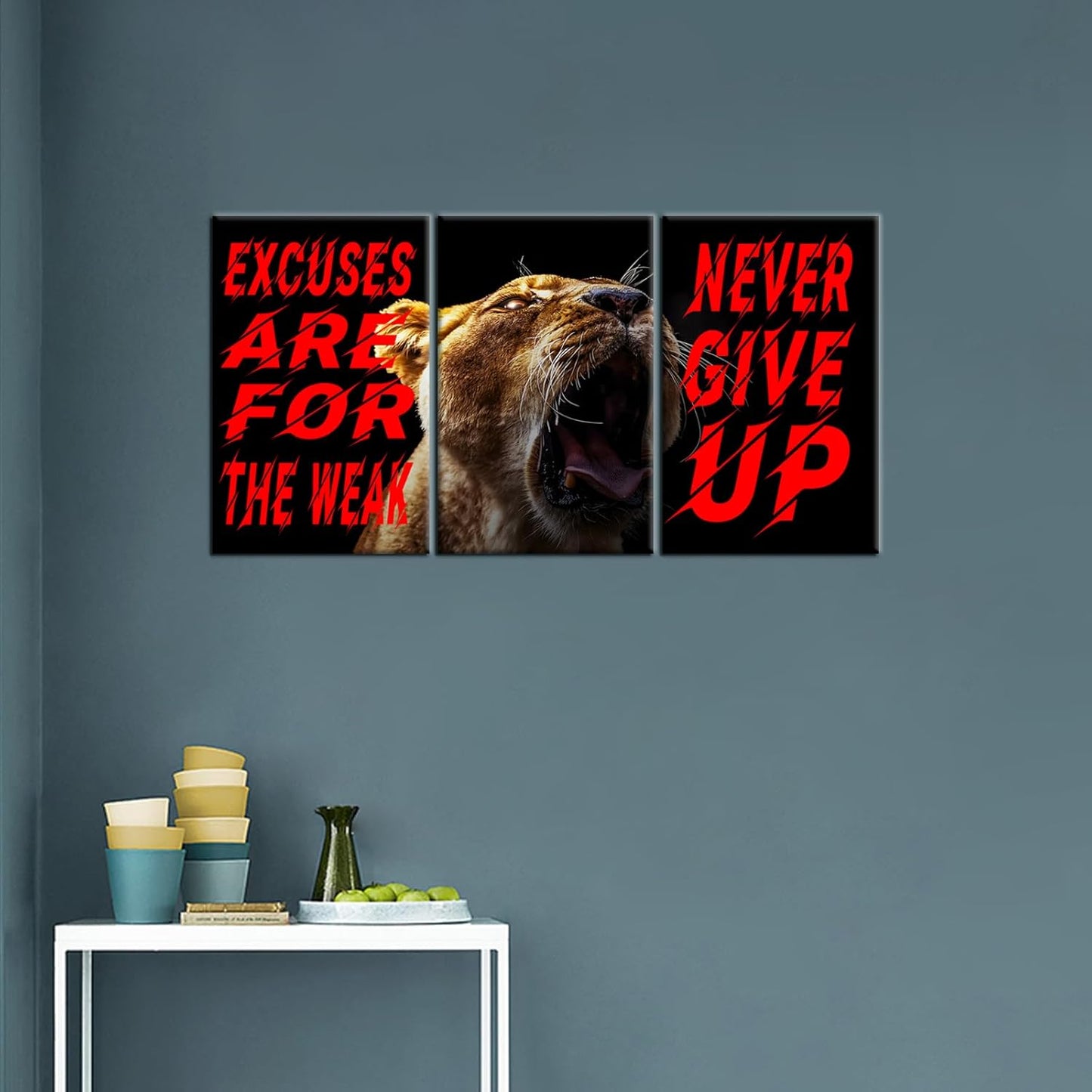 Inspirational Canvas Wall Art Excuses Are For The Weak Poster Print Entrepreneurs Quotes Picture Painting Talent Phrase Wall Decor for Office School Wall Decoration Stretched and Framed [48''Wx24''H]
