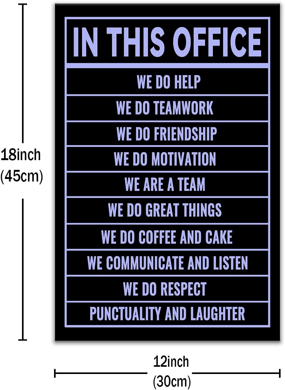 Inspirational Canvas Wall Art In This Office Motivational Entrepreneur Quotes Poster Print Wall Decor Artwork for Modern Home Bedroom Gym Office Workplace Picture Stretched and Framed [12''Wx18''H]