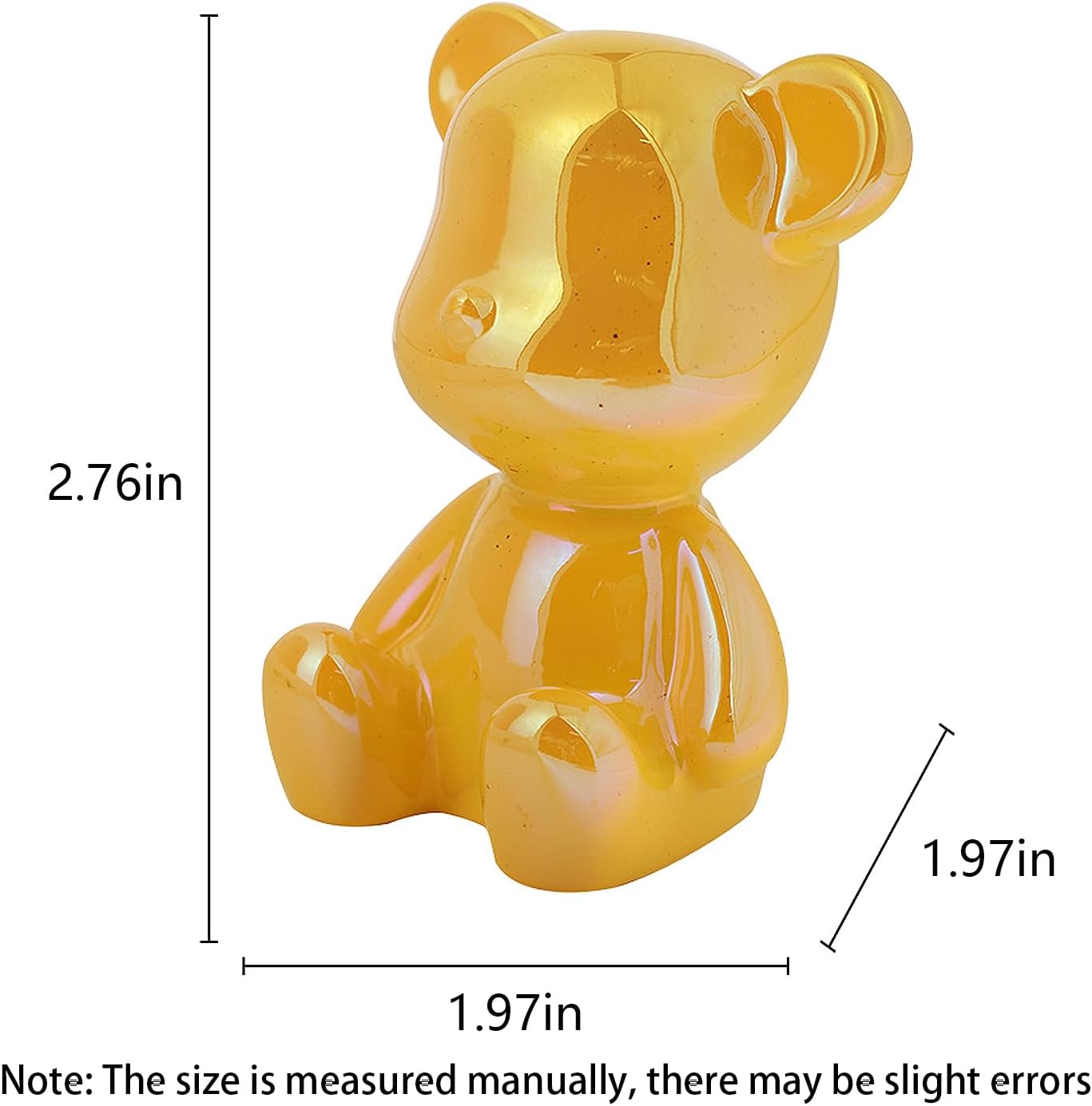 Home Decor Lucky Bear Figurine Tabletop Decor Animal Statue Ornaments Shelf Decorations Small Sculpture for Living Room Bedroom Office Desktop Cabinets