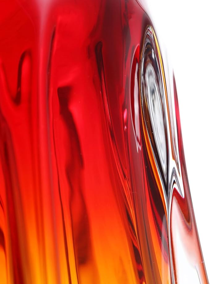 Luxury Lane Hand Blown Laine Sommerso Art Glass Vase for Home Decor 12.5 inch Tall Centerpiece Table Decoration