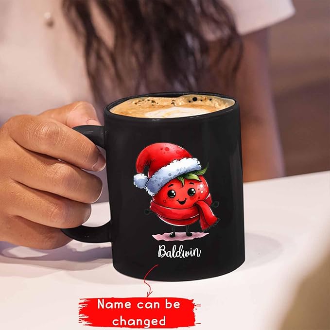 Tomato Travel Mug Gift For Dad Mom Tomato Fans, Personalized Name Tomato Lover Tea Cup Gift For Christmas, Tomato Themed Coffee Mug, Tomato Enthusiasts Gifts, Tomato Mug, Black Cup 11oz 15oz