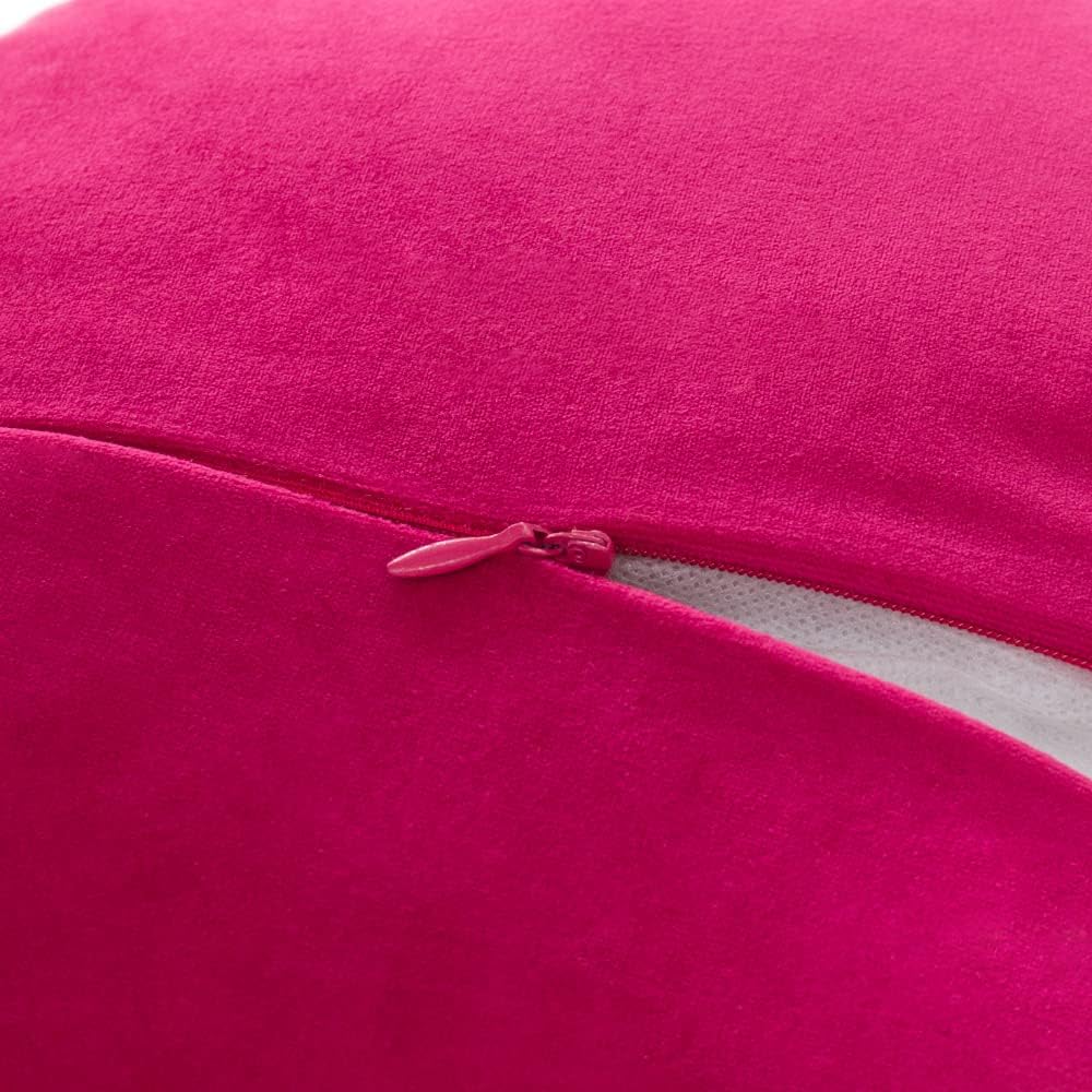 Decorative Throw Pillow 3D Flower Round Pillow Accent Handmade Cushion with Insert for Couch Bed Home Decor 14 inch Rose Red