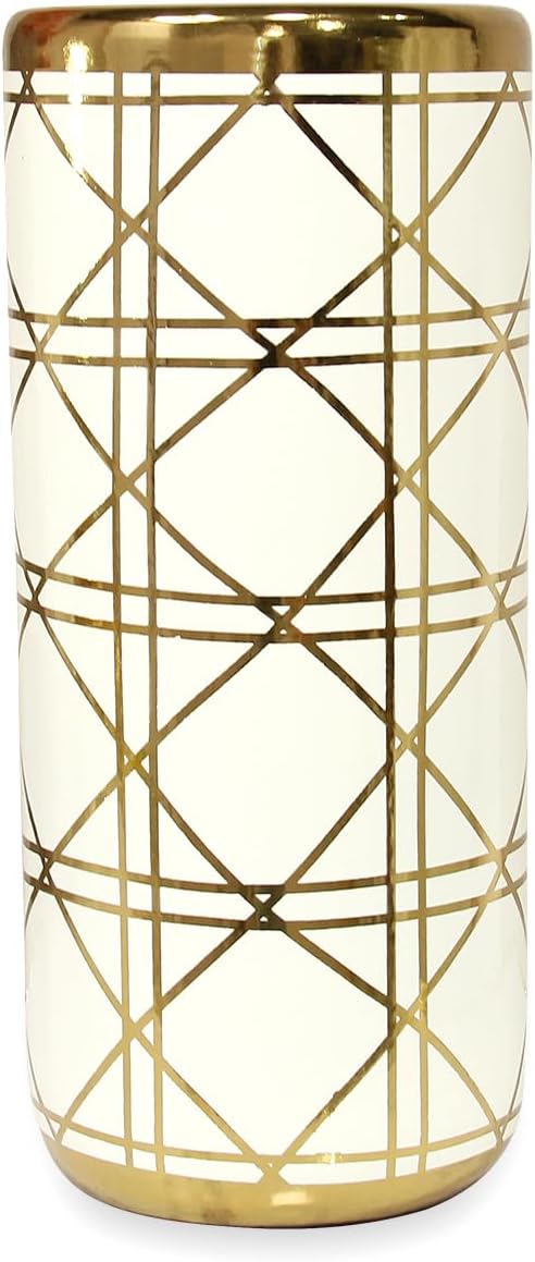 ZOEJADE Porcelain Ceramic Umbrella Stand Umbrella Holder Modern Style Floor Vase for Storing Canes Walking Sticks for Entryway Indoor 18'' High