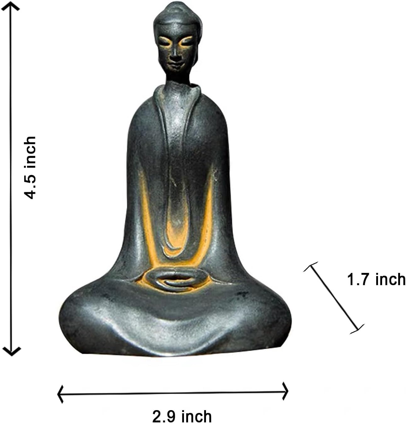 Faceless Buddha Statue, Solid Cast Iron Buddha Figurine, Indoor/Outdoor Zen Decor for Meditation & Spiritual Room