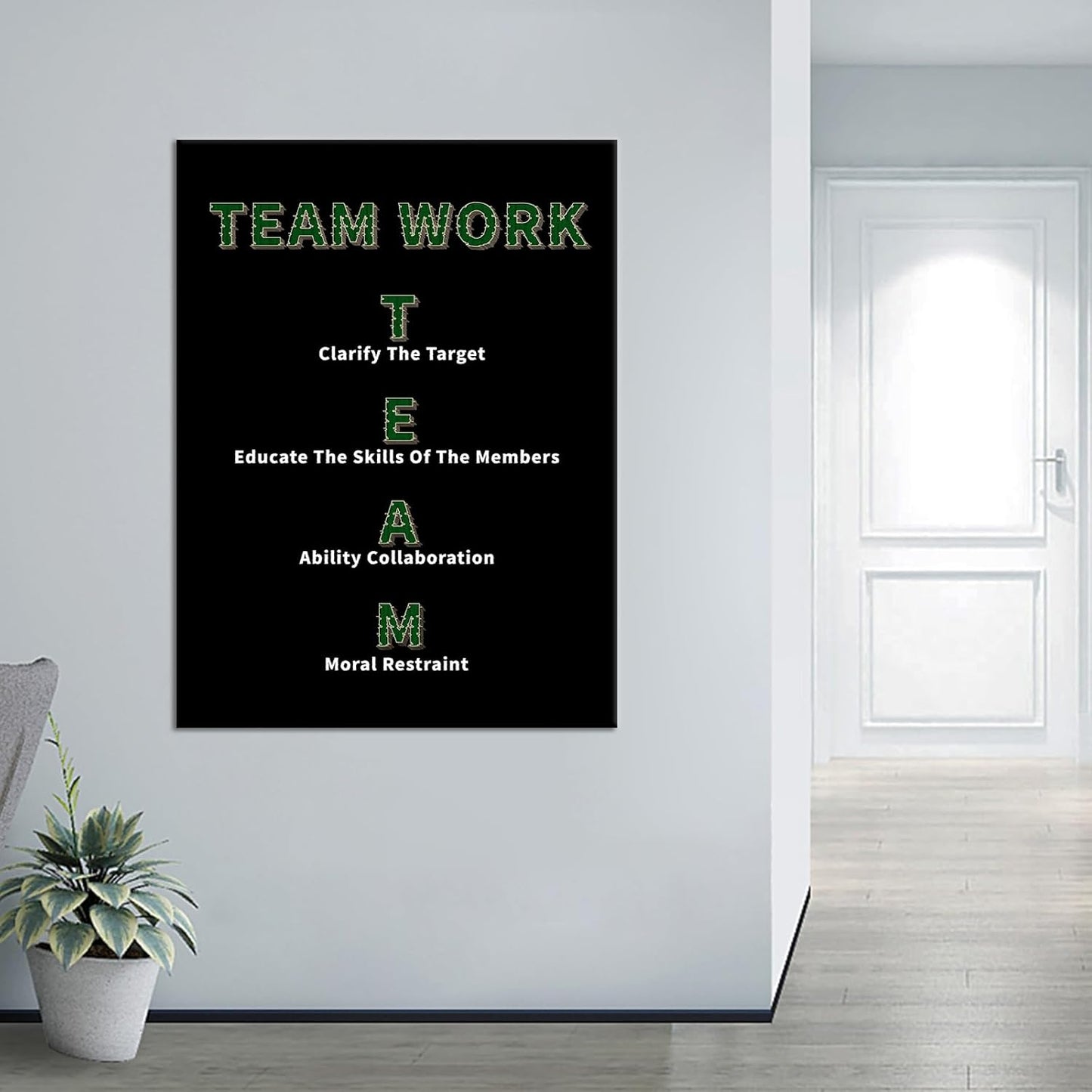 Large Size Motivational Canvas Wall Art Poster Print Team Work Inspirational Quotes Positive Picture Painting Wall Decor Artwork for Modern Home Living Room Office School Ready to Hang [30''Wx 40''H]
