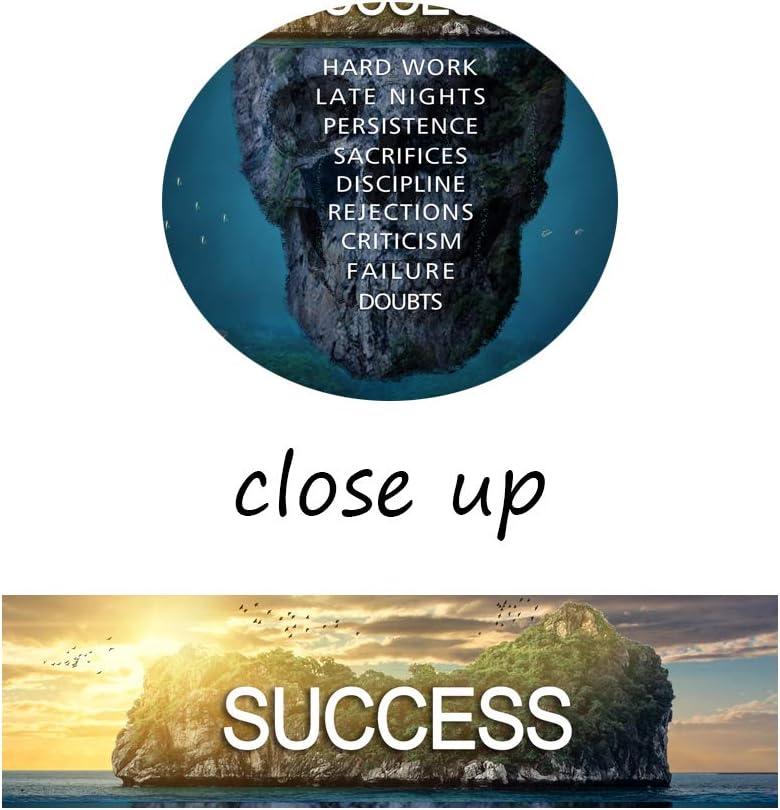 Inspirational Wall Art Success Island Pictures Inspiration Motivation Inspire Entrepreneur Quotes Canvas Painting Prints Artwork Home Decor for Living Room Office Framed Ready to Hang (28"Wx44"H)