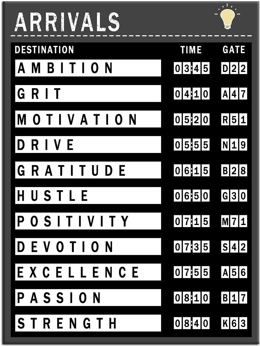 Large Size Inspirational Poster Wall Art Motivational Quotes Print on Canvas Positive Picture Painting Wall Decor Artwork for Modern Home Living Room Office School Stretched and Framed [30''Wx 40''H]