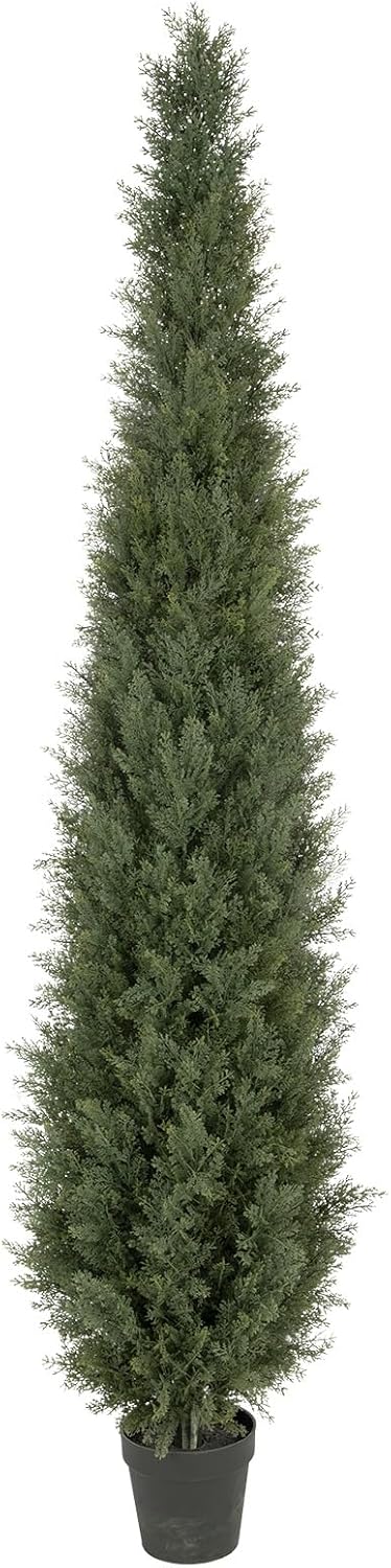 Bellacat 7ft UV Resistant Artificial Topiary Trees Outdoor, 84in Faux Cedar Tree with Full & Realistic Leaves, Fake Cypress Tree for Front Door Proch Patio Deck Balcony Yard Decor