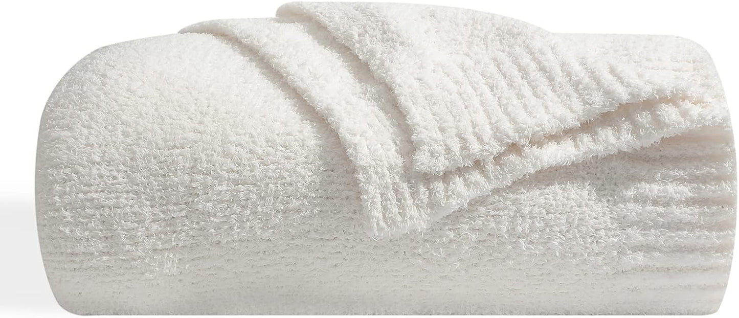 bearberry Super Soft Fluffy Throw Blanket Lightweight Cozy Warm Throw Blankets for Couch Bed Sofa All Season (Cream, 53”x71”)