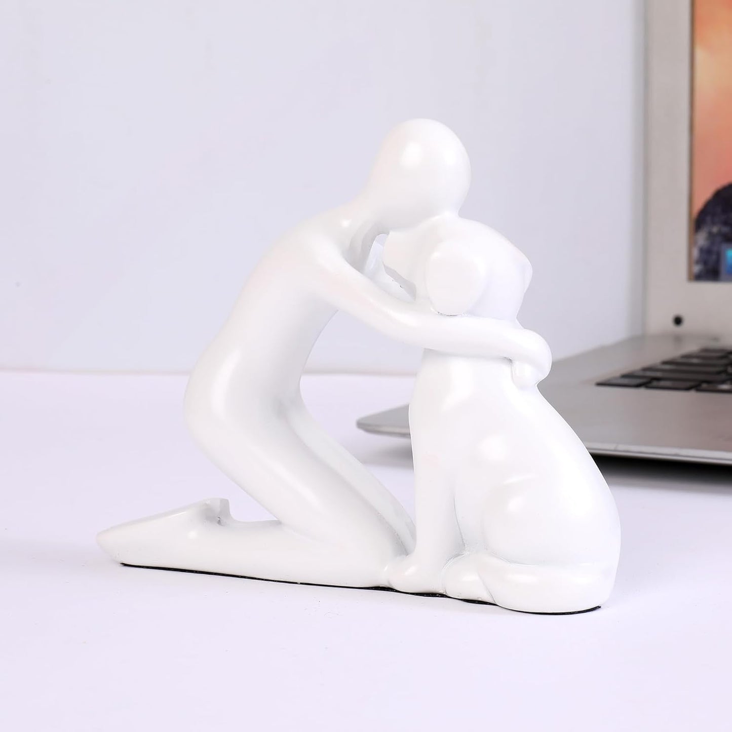 Dog Dad Gifts for Men, Cute Figurines Statue,Unique Mini Shelf Decor for The Home,Room,Bathroom,Office,Lovely Decorations for Dogs Lover (White)