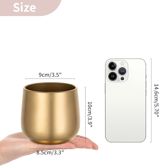 NUPTIO Small Gold Vases for Centerpieces: 6 Pcs 3.94 inch Flower Trumpet Vase Vintage Compote Vase Metal Urn Planter Plant Pots Flowers Bowls Pedestal for Wedding Party Table Centerpiece Decorations