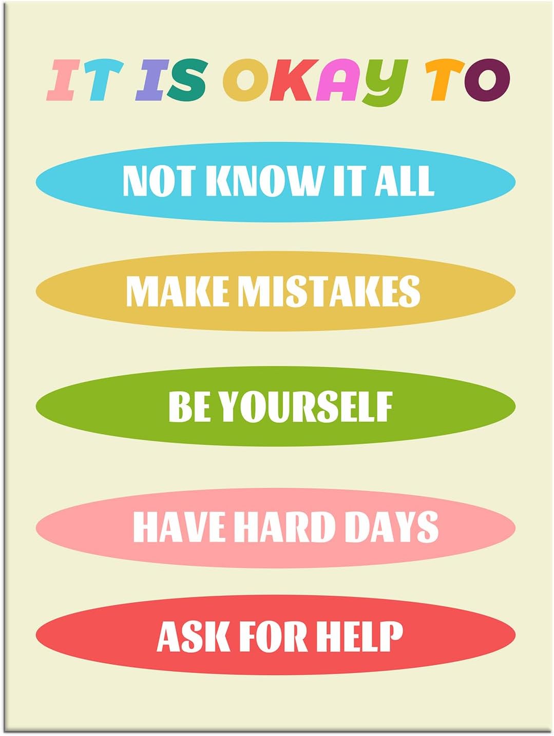 Inspirational Wall Art Positive Energy Motivational Entrepreneur Quote Canvas Wall Art Print Poster for Modern Home Office Bedroom Living Room Wall Decoration Framed Ready to Hang [18''Wx 24''H]