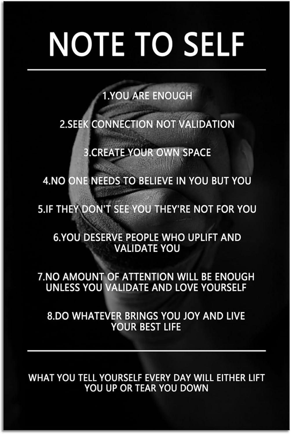 Inspirational Canvas Wall Art Painting Motivational Entrepreneur Quotes Note to Self Poster Prints Wall Inspiring Pictures for Living Room Home Decor Office Bathroom Canvas Framed[12''W X 18''H]