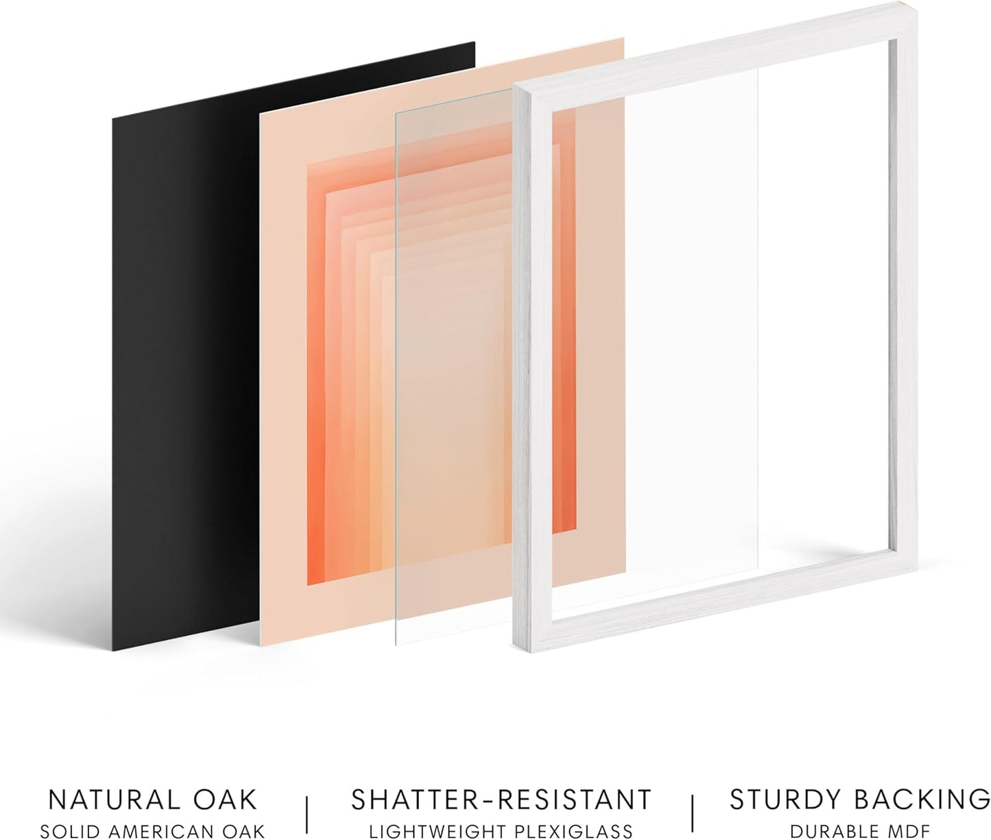 HAUS AND HUES Pink Geometric Art Print with White Oak Frame 16x20