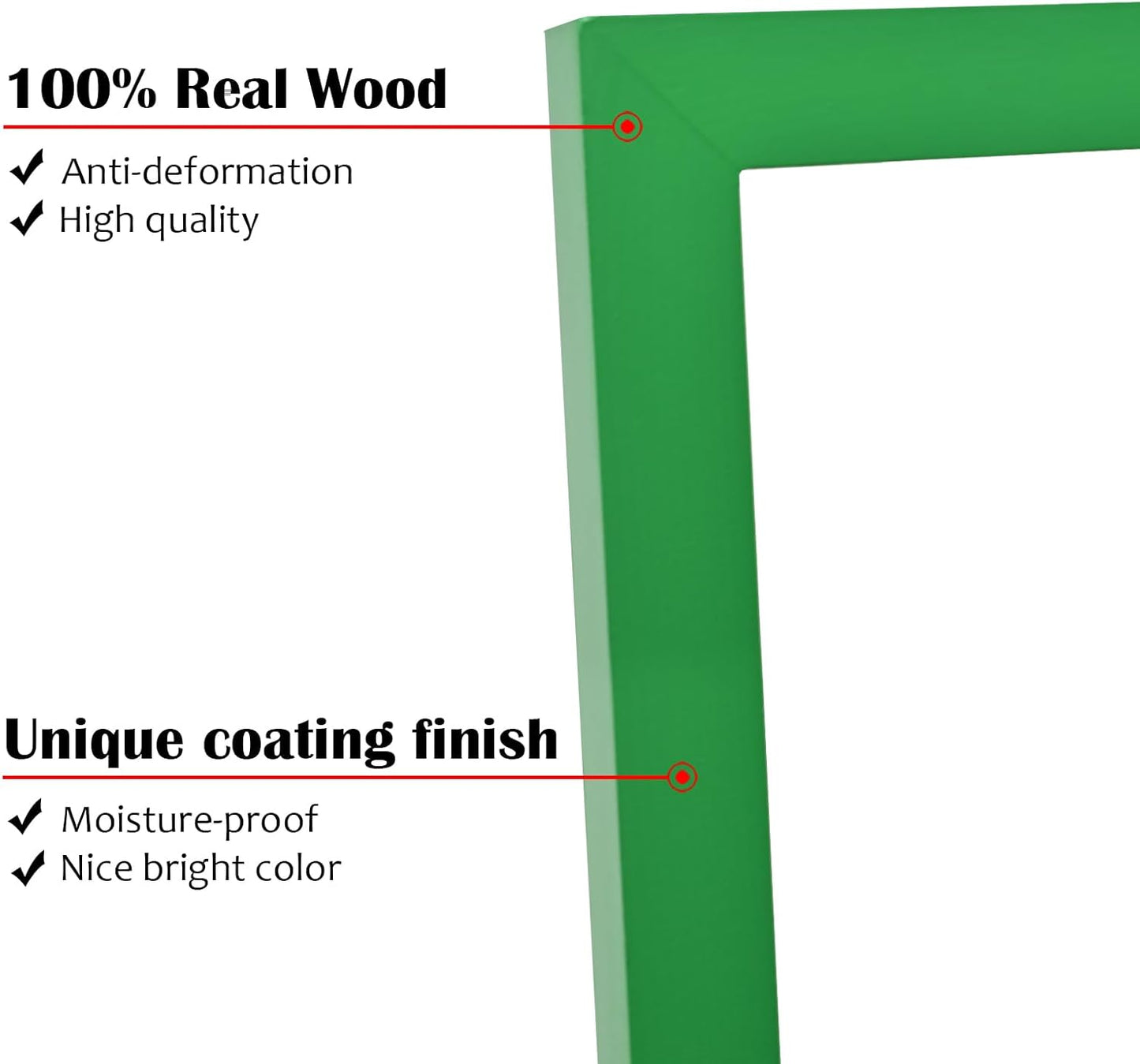 KINLINK 11x14 Picture Frame Grass Green, Solid Wood Frames with Acrylic Plexiglass for Pictures 5x7/8x10 with Mat or 11x14 without Mat, Tabletop and Wall Mounting Display, 4 Pack