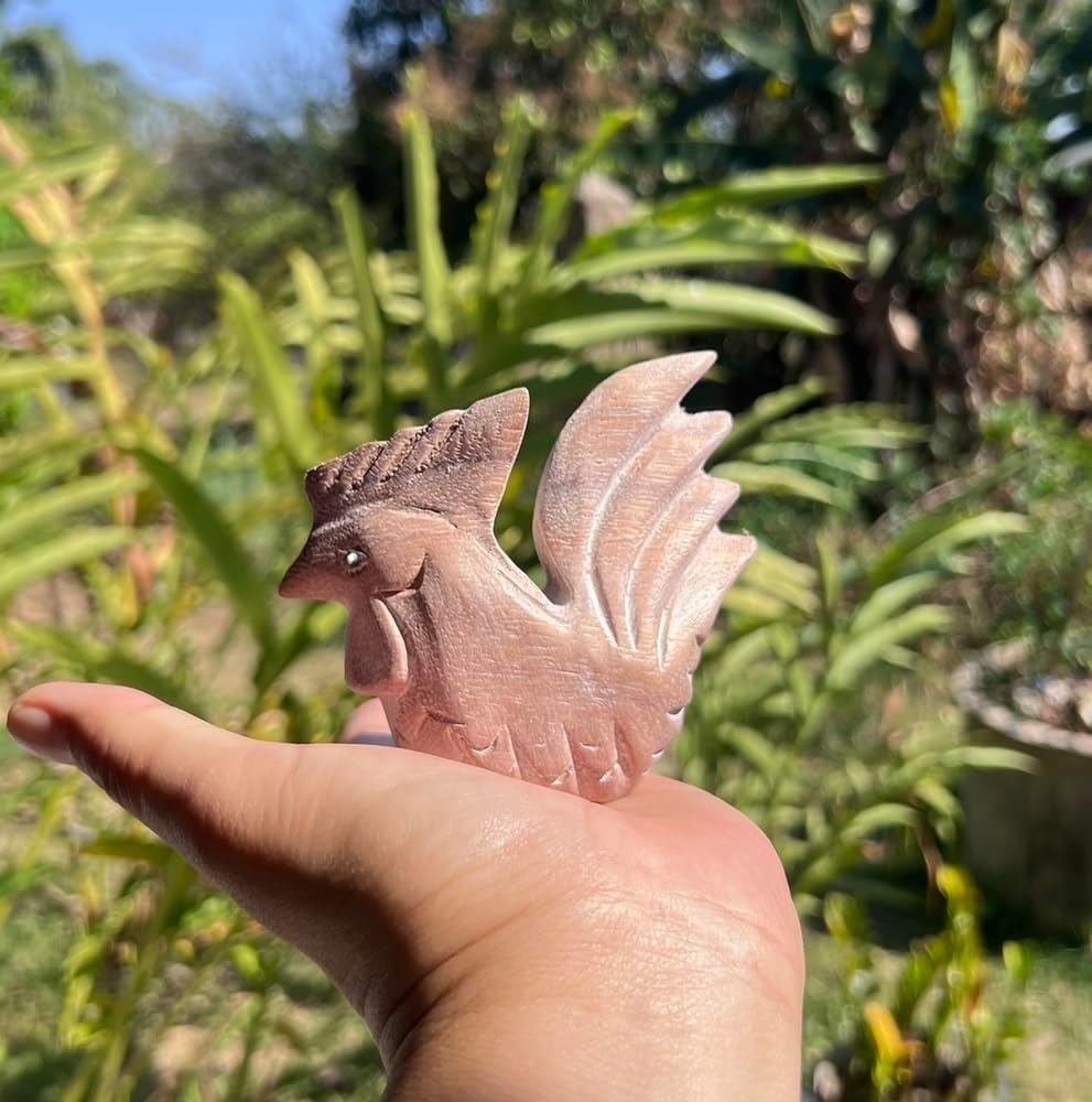 Lovely Wooden Hand Carved Wooden Animal Statue, Boho Decor Sculpture Art Decorative Rustic Home Decor Accent Handmade Handcrafted Decoration (Rooster)