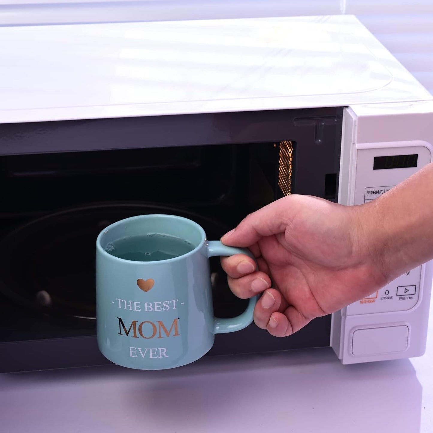 Miicol Funny Coffee Mug 16 oz, Cute Blue Coffee Cup, Large Ceramic Tea Mug, Gift Idea for Women, Mom, Tea Cup, Unique Gift for Birthday, Christmas, Mother's Day