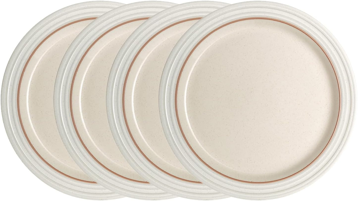 Denby - Heritage Atrium Dinner Plates Set of 4-10.8in Natural Style Ceramic Stoneware Tableware - Dishwasher & Microwave Safe - Scratch Resistant - Large Dinnerware, Lunch Plates For Everyday Use
